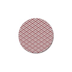 Pattern Kawung Star Line Plaid Flower Floral Red Golf Ball Marker (10 pack)