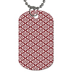 Pattern Kawung Star Line Plaid Flower Floral Red Dog Tag (two Sides)