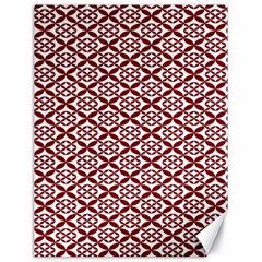 Pattern Kawung Star Line Plaid Flower Floral Red Canvas 18  x 24  