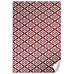 Pattern Kawung Star Line Plaid Flower Floral Red Canvas 20  x 30  