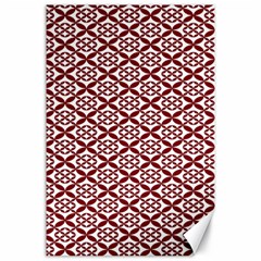 Pattern Kawung Star Line Plaid Flower Floral Red Canvas 24  x 36 