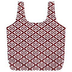 Pattern Kawung Star Line Plaid Flower Floral Red Full Print Recycle Bags (L) 