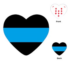 Tomboy Playboy Flag Blue Black Mline Playing Cards (heart) 