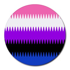 Sychnogender Techno Genderfluid Flags Wave Waves Chevron Round Mousepads by Mariart