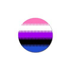 Sychnogender Techno Genderfluid Flags Wave Waves Chevron Golf Ball Marker (4 Pack)