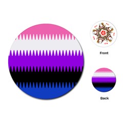 Sychnogender Techno Genderfluid Flags Wave Waves Chevron Playing Cards (round) 
