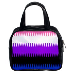 Sychnogender Techno Genderfluid Flags Wave Waves Chevron Classic Handbags (2 Sides)