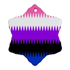 Sychnogender Techno Genderfluid Flags Wave Waves Chevron Snowflake Ornament (two Sides)