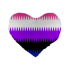 Sychnogender Techno Genderfluid Flags Wave Waves Chevron Standard 16  Premium Heart Shape Cushions by Mariart