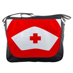 Tabla Laboral Sign Red White Messenger Bags by Mariart