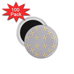 Syrface Flower Floral Gold White Space Star 1 75  Magnets (100 Pack) 