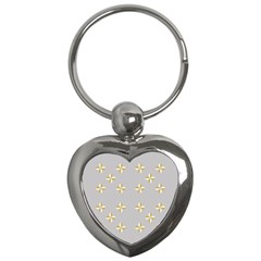 Syrface Flower Floral Gold White Space Star Key Chains (heart) 