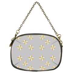 Syrface Flower Floral Gold White Space Star Chain Purses (two Sides) 