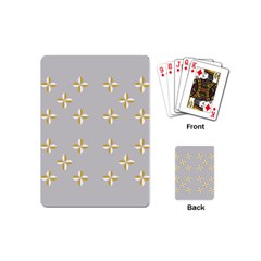 Syrface Flower Floral Gold White Space Star Playing Cards (mini)  by Mariart