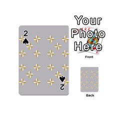 Syrface Flower Floral Gold White Space Star Playing Cards 54 (mini)  by Mariart