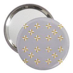 Syrface Flower Floral Gold White Space Star 3  Handbag Mirrors