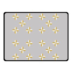 Syrface Flower Floral Gold White Space Star Double Sided Fleece Blanket (small) 