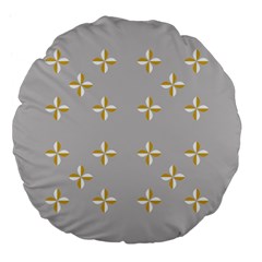 Syrface Flower Floral Gold White Space Star Large 18  Premium Flano Round Cushions