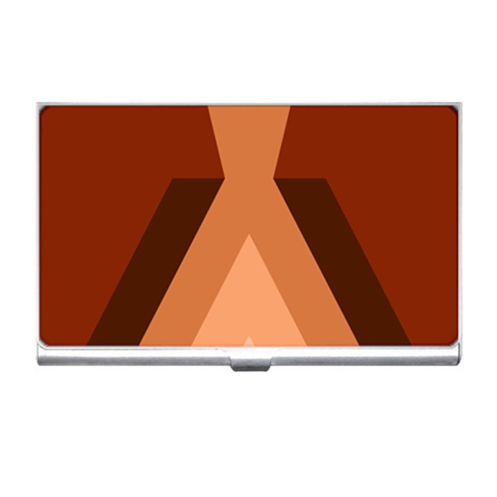 Volcano Lava Gender Magma Flags Line Brown Business Card Holders