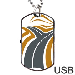 Transparent All Road Tours Bus Charter Street Dog Tag Usb Flash (two Sides) by Mariart