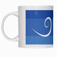 Ventigender Flags Wave Waves Chevron Leaf Blue White White Mugs by Mariart