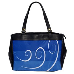 Ventigender Flags Wave Waves Chevron Leaf Blue White Office Handbags by Mariart