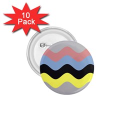 Wave Waves Chevron Sea Beach Rainbow 1 75  Buttons (10 Pack)