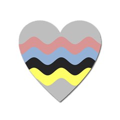 Wave Waves Chevron Sea Beach Rainbow Heart Magnet by Mariart