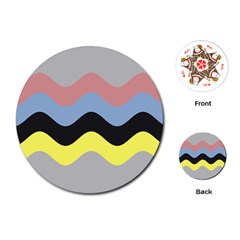 Wave Waves Chevron Sea Beach Rainbow Playing Cards (round)  by Mariart