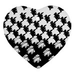 Transforming Escher Tessellations Full Page Dragon Black Animals Ornament (Heart) Front