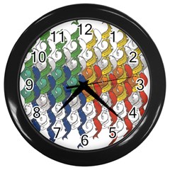 Rainbow Fish Wall Clocks (black) by Mariart