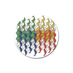 Rainbow Fish Magnet 3  (round) by Mariart