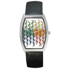 Rainbow Fish Barrel Style Metal Watch