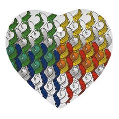 Rainbow Fish Heart Ornament (two Sides) by Mariart