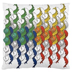 Rainbow Fish Large Cushion Case (two Sides) by Mariart