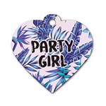 palm leaves party girl Dog Tag Heart (One Sided)  Front