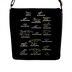 Dinosaurs Names Flap Messenger Bag (l)  by Valentinaart