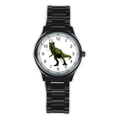 Dinosaurs T-rex Stainless Steel Round Watch by Valentinaart