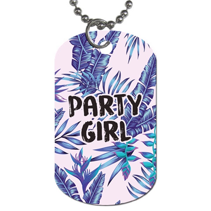 palm leaves party girl Dog Tag (One Sided)