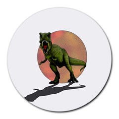 Dinosaurs T-rex Round Mousepads by Valentinaart