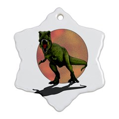 Dinosaurs T-rex Snowflake Ornament (two Sides) by Valentinaart