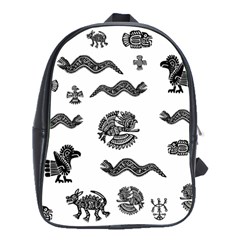 Aztecs Pattern School Bags(large)  by Valentinaart