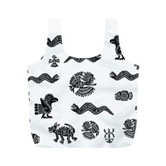 Aztecs Pattern Full Print Recycle Bags (m)  by Valentinaart