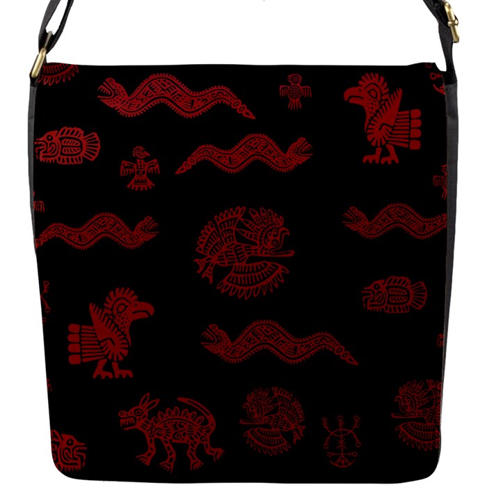 Aztecs pattern Flap Messenger Bag (S)