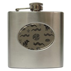 Aztecs Pattern Hip Flask (6 Oz) by Valentinaart