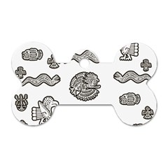 Aztecs Pattern Dog Tag Bone (one Side) by Valentinaart