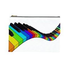 Rainbow Piano  Cosmetic Bag (large)  by Valentinaart