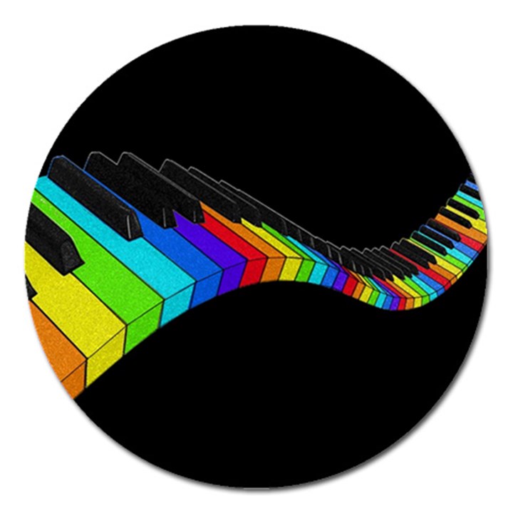 Rainbow piano  Magnet 5  (Round)