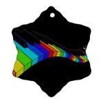 Rainbow piano  Snowflake Ornament (Two Sides) Back