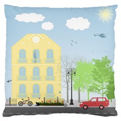 Urban Scene Large Cushion Case (two Sides) by linceazul